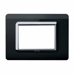 Plaque Ave Système 44 Noir avec les caractéristiques suivantes: Matériau technopolymère Couleur noir absolu Cadre chromé 3 mo ...