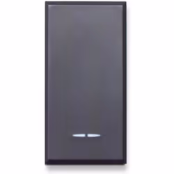 Interruttore con gemma, Serie Tekla colore grigio scuro, 250V 1P 16AX, illuminabile con inserto lampada - tasto intercambiabi ...