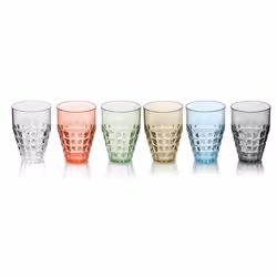 Fratelli Guzzini 22570352, Multicolore, Styrène méthacrylathe de méthyle, 6 pièce(s), Rond, Tiffany, Pio&Tito Toso
