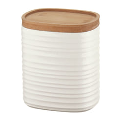 Fratelli Guzzini Tierra pot Ovale Bambou, Plastique recyclé Blanc, Bois