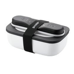 Fratelli Guzzini Store&Go Ensemble boîte repas 0,9 L Polypropylène (PP), Acier inoxydable, Caoutchouc thermoplastique (TPR) Noir, Blanc 2 pièce(s)