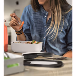 Fratelli Guzzini Store&Go Ensemble boîte repas 0,9 L Polypropylène (PP), Acier inoxydable, Caoutchouc thermoplastique (TPR) Noir, Blanc 2 pièce(s) - Vue supplémentaire 4