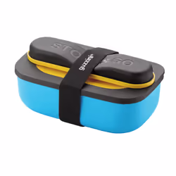 Fratelli Guzzini Store&amp;Go, Ensemble boîte repas, Adulte, Noir, Bleu, Polypropylène (PP), Acier inoxydable, Caoutchouc the ...