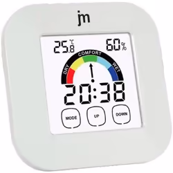 Lowell JD9038B, Réveil numérique, Carré, Blanc, 24h, F, °C, Sonnette