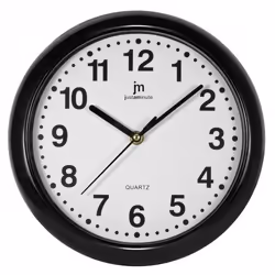 Lowell Justaminute 00710, Mur, Horloge à quartz, Cercle, Noir, Plastique, 25 cm