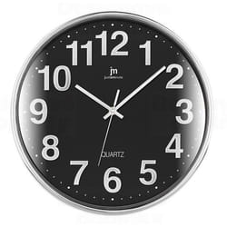 Lowell Justaminute 00816 Horloge à quartz Cercle Noir, Chrome