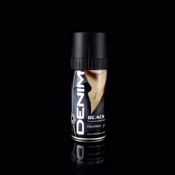 Denim Black 150ml, Hommes, Déodorant, Déodorant spray, 150 ml, Patchouli, Bois de santal, Ambre, Labdanum, Mousse de chêne