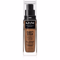 Vous recherchez un fond de teint qui résiste pendant 24 heures&nbsp;? Confiez votre peau au fond de teint Can’t Stop Won’t St ...
