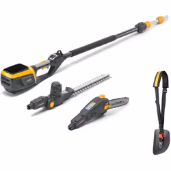 Fini de monter sur une échelle ou de grimper aux arbres . L' outil multifonction léger sans fil MT 500e vous offre un taille- ...