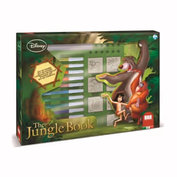 Coffret de tampons - MULTIPRINT - 4772 - Le Livre de la Jungle - 7 tampons bois et latex 12 feutres Giotto règle album colori ...