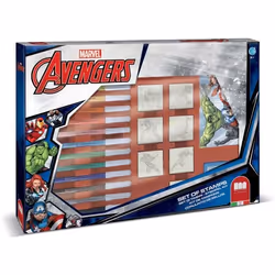 Coffret de tampons - MULTIPRINT - 4873 - Avengers - 7 tampons bois et latex 12 feutres Giotto règle album coloriage