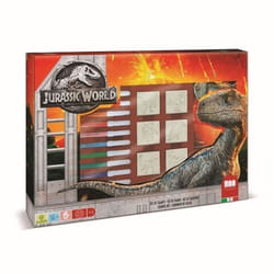 Coffret de tampons - MULTIPRINT - 4975 - Jurassic World - 7 tampons bois et latex 12 feutres Giotto règle album coloriage