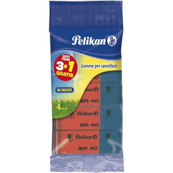 Pelikan BR 40 gomme à effacer Bleu, Rouge 4 pièce(s)