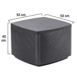 Table coffre table d'appoint table de jardin table basse et coffre de jardin naxos 54x54xh39,5cm
