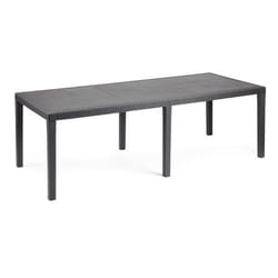 Table d'extérieur rectangulaire extensible, Made in Italy, couleur anthracite, Dimensions 150 x 72 x 90 cm (extensible jusqu'à 220 cm)