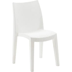 Dmora - Chaise empilable effet rotin, Made in Italy, couleur blanche, Dimensions 48 x 86 x 55 cm