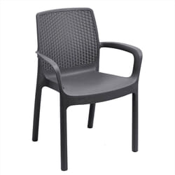 Fauteuil Empilable Imitation Rotin. Couleur: Anthracite 61x54x82cm Modèle: Regina Progarden