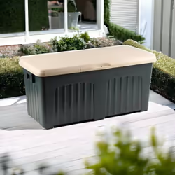 Coffre de rangement multi-usages, coloris gris. Le produit est 100% Made in Italy. Entièrement en polypropylène résistant. Id ...