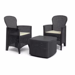 Ipae-Progarden Set Tree, Anthracite, Polypropylène (PP), 2 siège(s), 53 cm, 53 cm, 40 cm