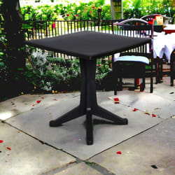 Table carrée pour extérieur et intérieur, Made in Italy, 70x70x72 cm, couleur Anthracite