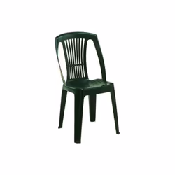 Description générale Chaise de jardin monobloc en polypropylène de type bistrot, modèle Stella, coloris vert. Léger et 100% r ...