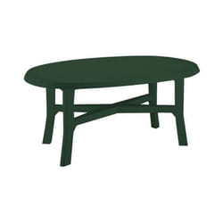 Table de jardin ovale Danube en polypropyle'ne vert pour exte'rieur 110x165x72 cm