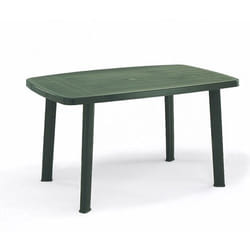 Faro table ovale modulaire cm137x85x72h en polypropyle'ne vert pour l'exte'rieur