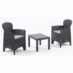 Ipae-Progarden 8009271591042, Anthracite, Polypropylène (PP), 2 siège(s), Intérieur & extérieur, Adulte, 59 cm