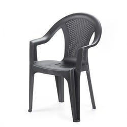 Chaise d'extérieur empilable chaise de jardin effet rotin Anthracite