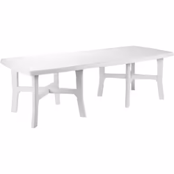 Table extensible trio plus en polypropyle'ne blanc pour exte'rieur 180/240x100x72 cm
