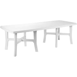 Table extensible trio plus en polypropyle'ne blanc pour exte'rieur 180/240x100x72 cm