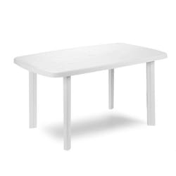 Faro table ovale modulaire cm137x85x72h en polypropyle'ne blanc pour l'exte'rieur