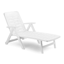 Ipae-Progarden Smeraldo chaise de plage Blanc Polypropylène (PP) Couché(e)/assis(e)