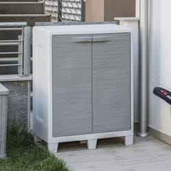 Toomax - Armoire de jardin en résine gris et blanc 78x46x101cm