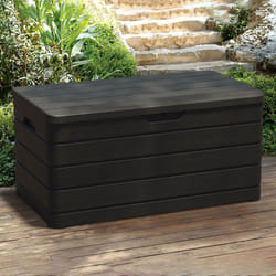 Coffre de jardin 130x65x64 cm 500L en résine noire - dolmz