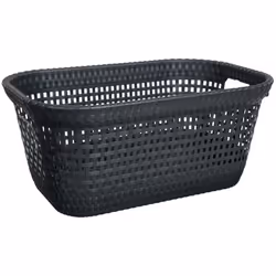 Corbeille à linge 45l "rattan" gris - 5 five simply smart. Couleur : Noir. Matière principale : Polypropylene. Longueur : 59. ...