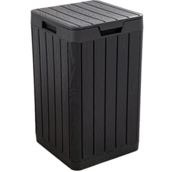 Poubelle de jardin 80 Litres Noire 38 x 38 x H65 cm Couvercle à pression Toomax