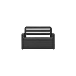 Toomax - Art.599P Truhenbank Bank 270 lt Outdoor-Truhe aus anthrazitfarbenem Harz mit Holzeffekt cm.132,5x58x89h