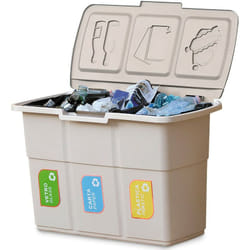 Fraschetti - Poubelle de tri 3 bacs de 25L Dim 75 x 37 x H50 cm Avec couvercle Recyclage 3 en 1 dea home