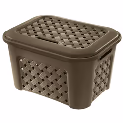 Panier à usages multiples avec couvercle. Effet d'osier. Avec des trous d'aération pour éviter la moisissure sur les vêtement ...