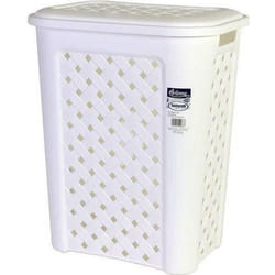 Panier à linge - Tontarelli - 30 L - Blanc - Plastique - Avec couvercle