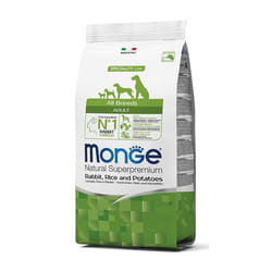 Monge 8009470011150 Alimentation sèche pour chiens 12 kg Adulte Pomme de terre, Lapin, Riz