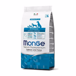 Monge 8009470011174, Adulte, Toutes races, Saumon, Thon, 12 kg, Sans gluten