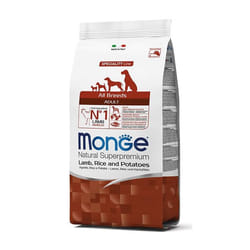 Monge 8009470011327 Alimentation sèche pour chiens 12 kg Adulte Agneau, Pomme de terre, Riz