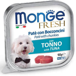 Pâté et morceaux de thon frais Monge Dog 100 g