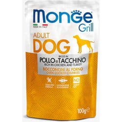 Dog Grill Adult morceaux de poulet et de dinde 100g - Monge