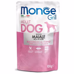 Monge Dog Grill Pork Adult Chunks au porc 100g Monge Grill est un aliment humide complet sans céréales pour chiens adultes de ...