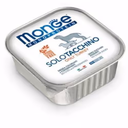 Monge Dog Monoprotein Solo Dinde 150g Aliment complet hypoallergénique sous forme de délicieux pâté de dinde , destiné aux ch ...