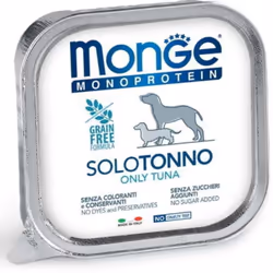 Monge Dog Monoprotein Solo Thon 150g Aliment complet hypoallergénique sous forme de délicieux pâté de thon , destiné aux chie ...