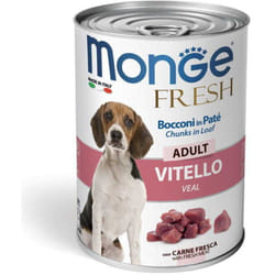 Pâté de veau frais et morceaux Monge Dog 400g